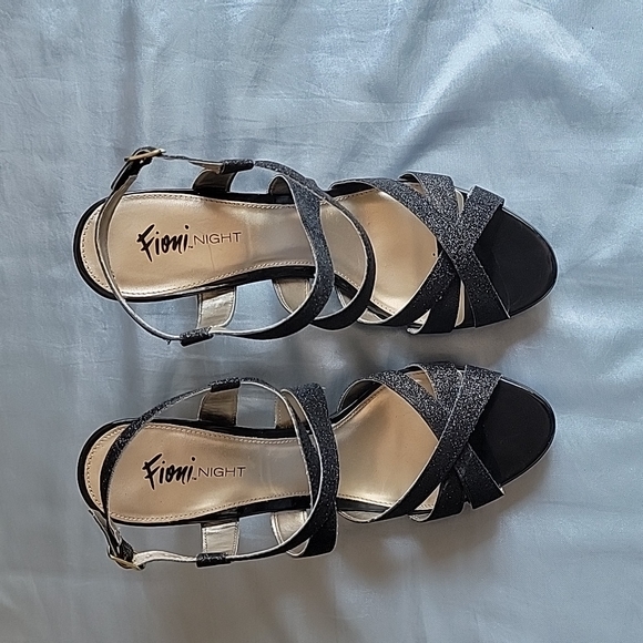 EUC blacks sparkly heels sz 10 Fiona Night - Picture 2 of 6